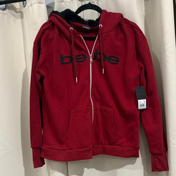 bebe Jackets & Blazers - Bebe NWT Maroon Zip-Up Hoodie Size L